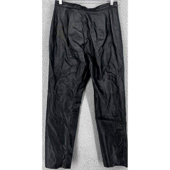 VTG Julie & Andrew Collection Italy Lamb Black Leather Pants Women's Size 12 - Picture 11 of 14